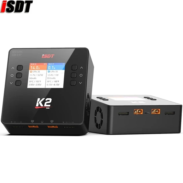 ISDT K2 AC 200W DC 500W*2 Dual Channel Balance Lipo Discharger Charger for Lipo NiMh Pb Battery RC FPV Racing Drone RC Parts