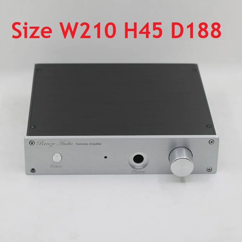 Mini Size W210 H45 D188 BZ2204 Headphone Amplifier Chassis Knob All Aluminum AMP Case DIY Silver Black Panel Chassis DAC