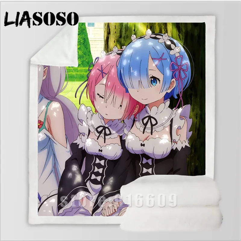 Сексуальный Re: zero двойной горничной Рам Rem Диван Постельные принадлежности офис Harajuku зимнее модное одеяло покрывало детское одеяло для путешествий одеяло для прогулок - Цвет: 15