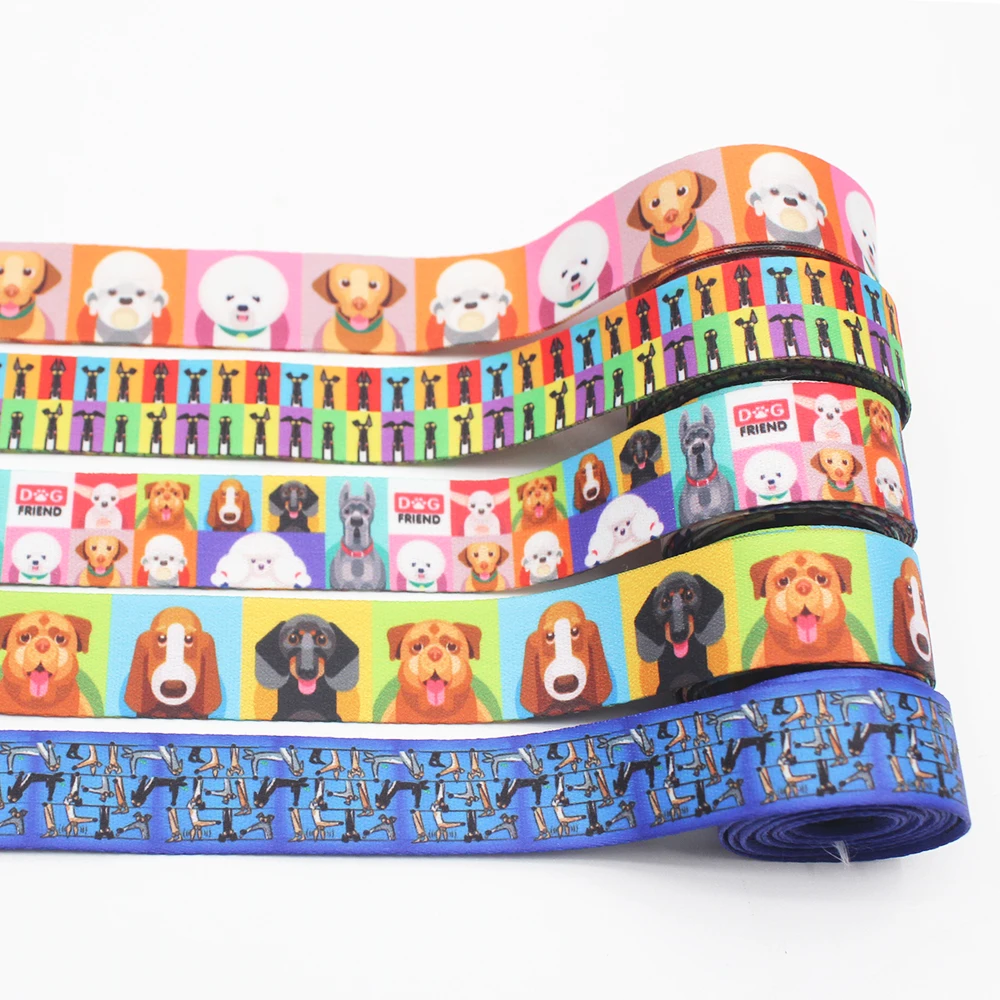 

Dog Pattern Double Printed Phone Holder Key Lanyard Ribbon ID Badge Holders Anti-Lost Phone Neck Straps DIY Keychain 25 Yards