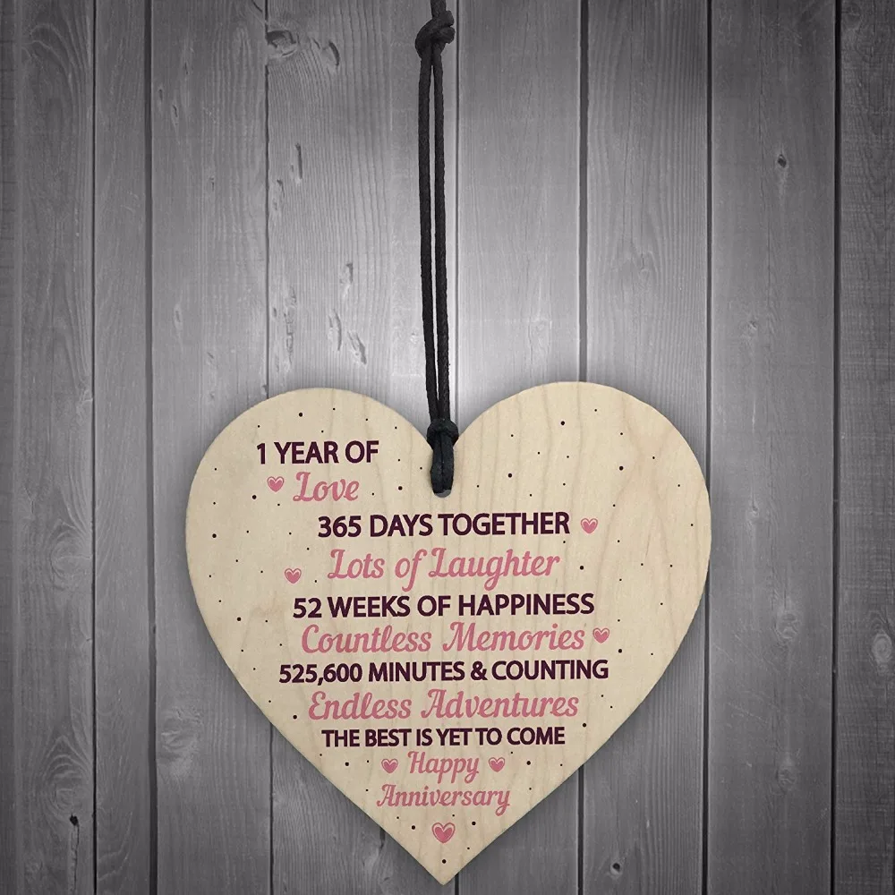 4-Meijiafei-Sign-for-Wife-1st-Wedding-Anniversary-Wooden-Heart-First-Wedding-Anniversary-Signs-for-Women