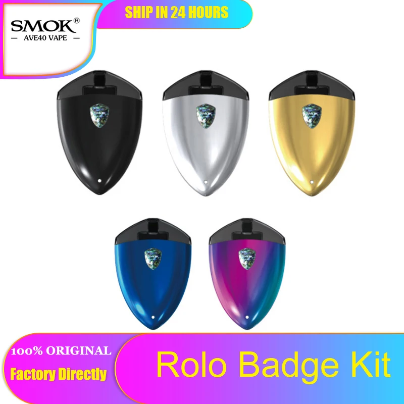 Pаспродажа SMOK Vape электронные сигареты Rolo бейдж комплект SMOK POD система испаритель вейпер встроенный аккумулятор 250 мАч маленький все в одном Vape комплект...