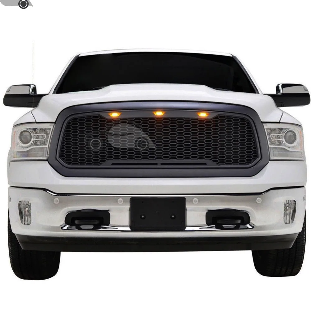 Raptor Style Replacement Front Mesh Grille with LED Light fit for Dodge Ram  1500 2013-2018 2013 2014 2015 2016 2017 2018