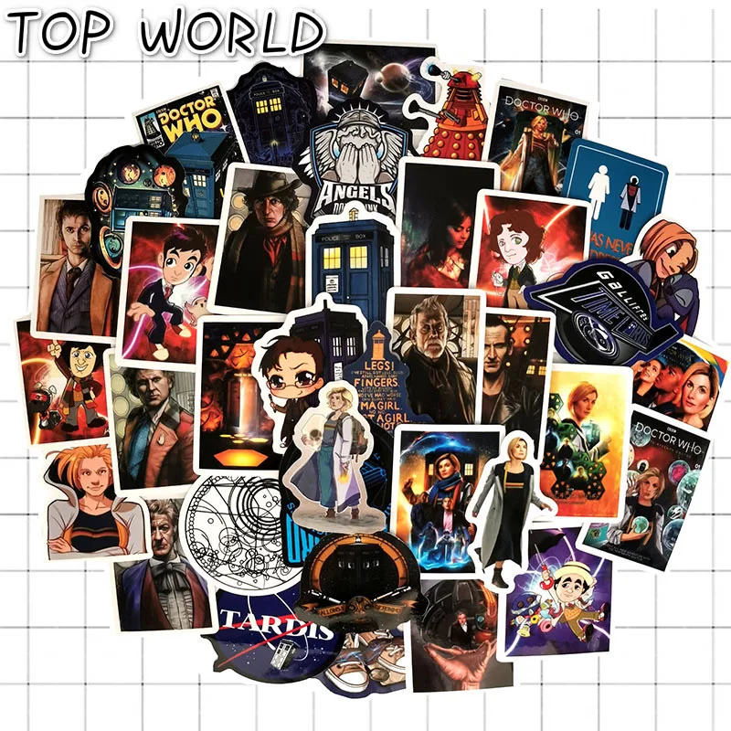 100 Pcs/pack Cool Doctor Who Stickers For Luggage Trolley Case Skateboard Waterproof Personality Graffiti Stickers Pack