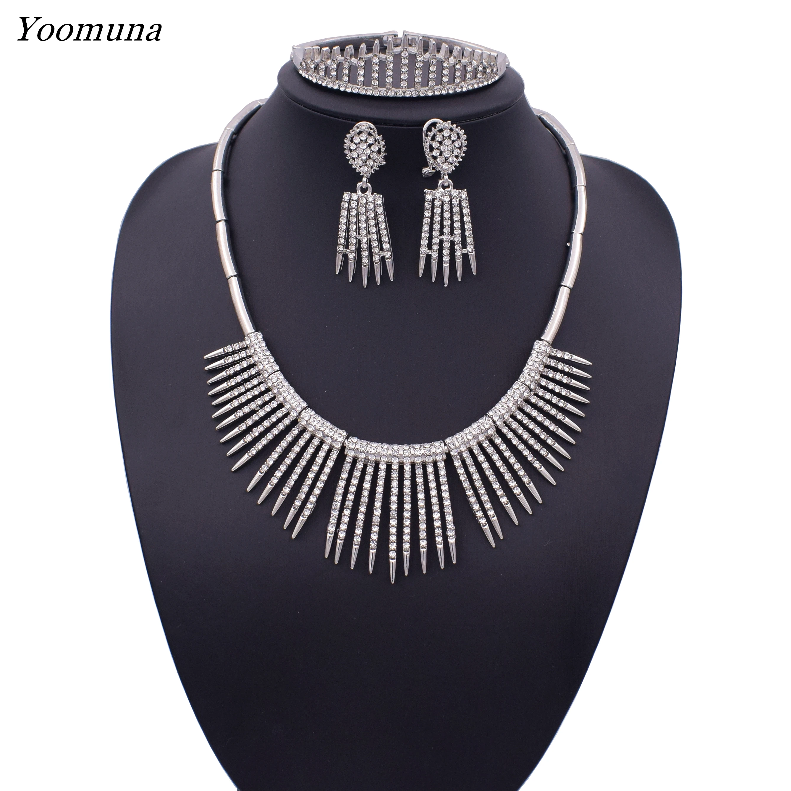 Fashion dubai Classic Elegant jewellery sets for women Silver /gold Color Crystal turkish Bridal Jewelry Sets party gift 2019 |
