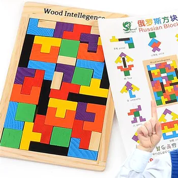 

Kids Toys Wooden Tangram/Jigsaw Board Puzzle Brain Teaser Puzzle Tetris Game Educational Baby Child Kids Toy Games and Puzzles