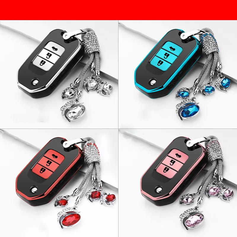 3 кнопки Мягкий ТПУ Автомобильный ключ защитный чехол для Honda Civic CR-V HR-V Accord jade Crider Odyssey- дистанционная защита