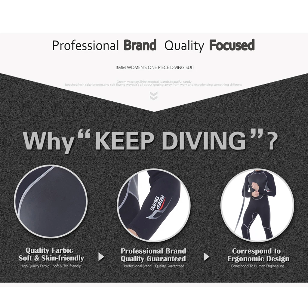 Stretchy 3mm Neoprene Men Surf Dive Wetsuit Kayak Winter Swimming Full Body Wet Suit Warm & Comfortable XS to XXL