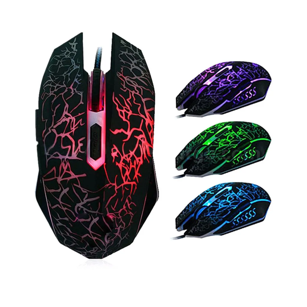 Профессиональный светодиодный игры Мышь RGB подсветкой, оптическая мышь 800/1200/1600/2400 Точек на дюйм Регулируемая игровая Мышь для настольного компьютера ноутбука