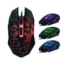 Профессиональный светодиодный игры Мышь RGB подсветкой, оптическая мышь 800/1200/1600/2400 Точек на дюйм Регулируемая игровая Мышь для настольного компьютера ноутбука