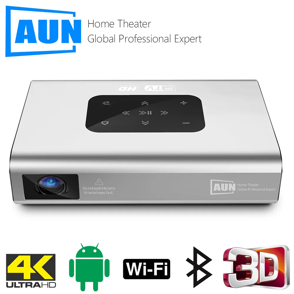 Aun projetor x5 4k android wifi 3d 10500mah bateria 300 polegada 1080p dlp mini portátil vedio projetor smart tv laser beamer hdmi-0