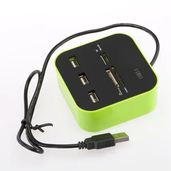 

USB 2.0 Hub Combo All In One Multi Card Reader With 3 Ports For MMC / M2 / MS Z903