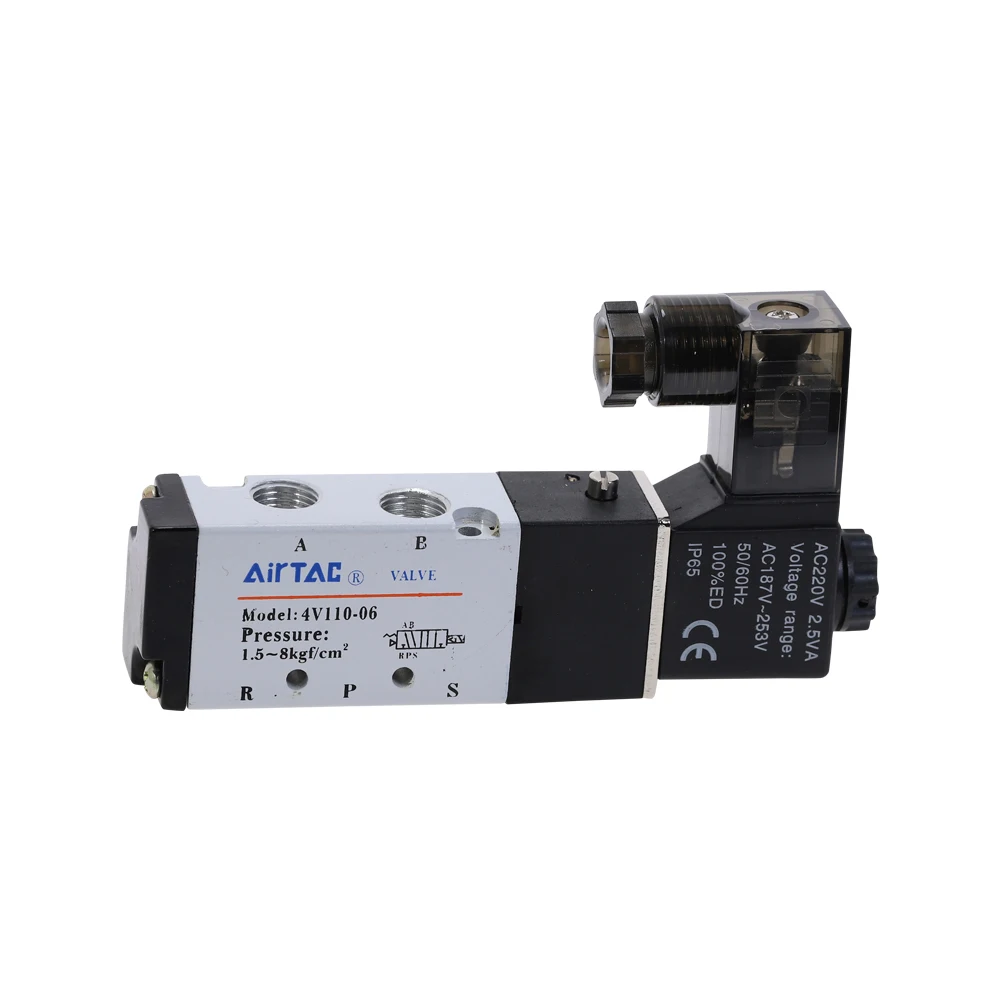 AIRTAC 4V110 06 5 способ 2 положения 1/8 &quotПневматический Соленоидный клапан DC 24V 12V AC 110V