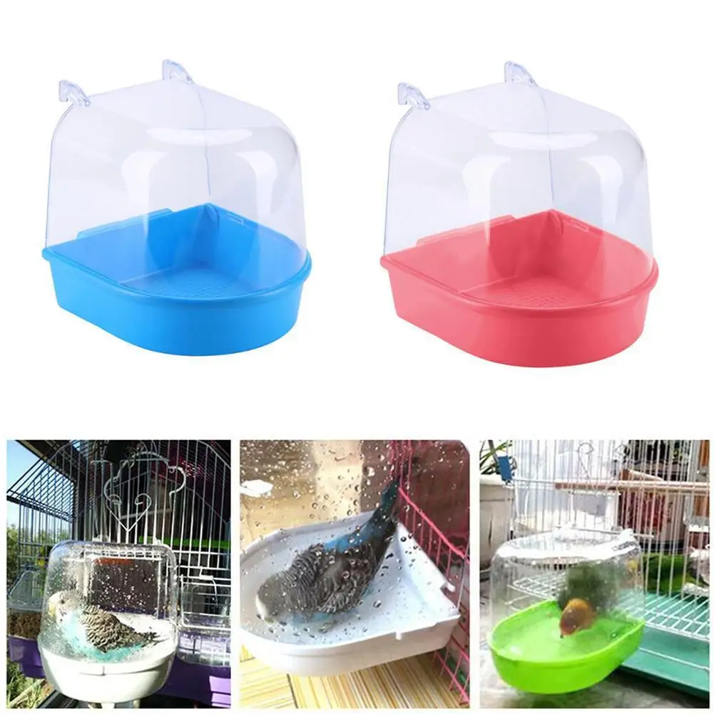 Bird Water Bath Tub For Pet Bird Cage Hanging Bowl Parakeet Bath 1pcs