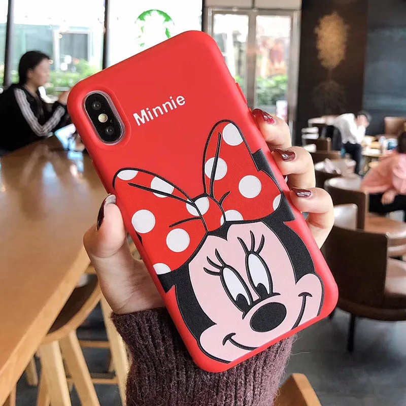 D 3D Минни Маус, милая Минни держатель кольцо чехол для iphone 6 S plus, 7, 7 plus, 8, 8 plus, X XS XR MAX 11 Pro мультфильм девочка игрушка чехол для телефона capa - Цвет: D