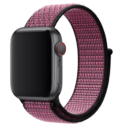 Shiny pink Светильник со светоотражающим браслетом, спортивный ремешок для Apple Watch, 44 мм, 42 мм, 40 мм, 38 мм, нейлоновый ремешок для iwatch, серия 5, 4, 3, 2, 1 - Цвет ремешка: Shiny pink