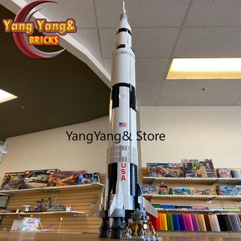 

37003 Saturn V 2009Pcs Space Launch Vehicle Rocket 16014 Model Building Blocks Toys For Children Compatible