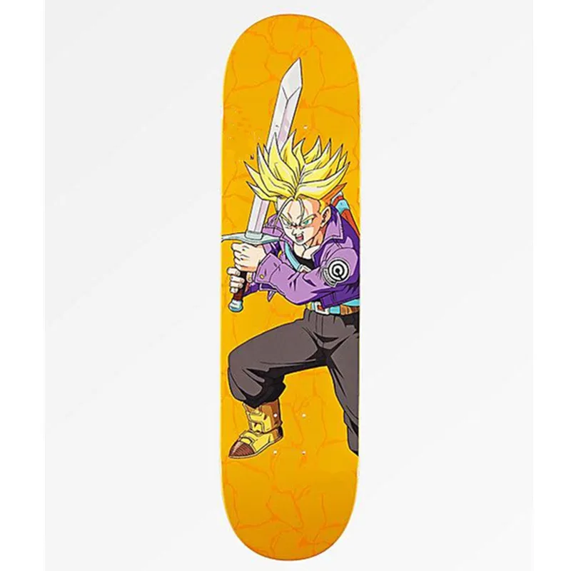 С рисунком из мультфильма «Жемчуг дракона» Толстовка Super Saiyan Trunks золотистыми волосами мальчик скейтборд деформируемая пластина фигурку собирать модель игрушка M2416