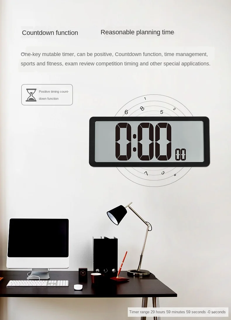 LED Digital Wall Clock Large Number Time Display Alarm Clock with Date Temperature Table Desk Watch Electronic Clocks Home Decor