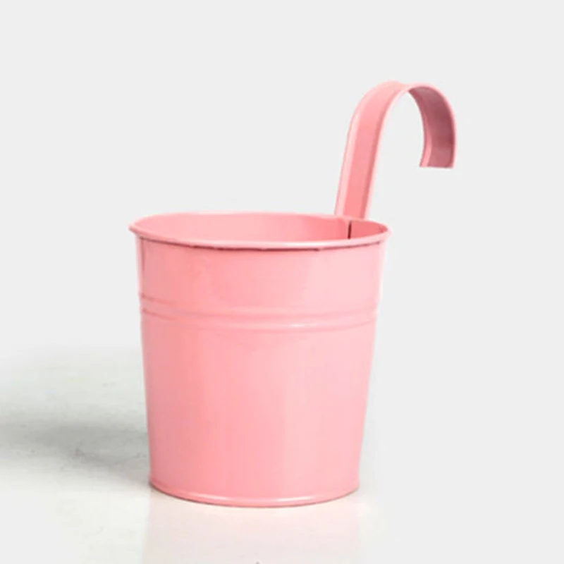 

10pcs/Set Colorful Flower Pots Hanging Balcony Window Garden Iron Decoration Flower Pot Storage Quality