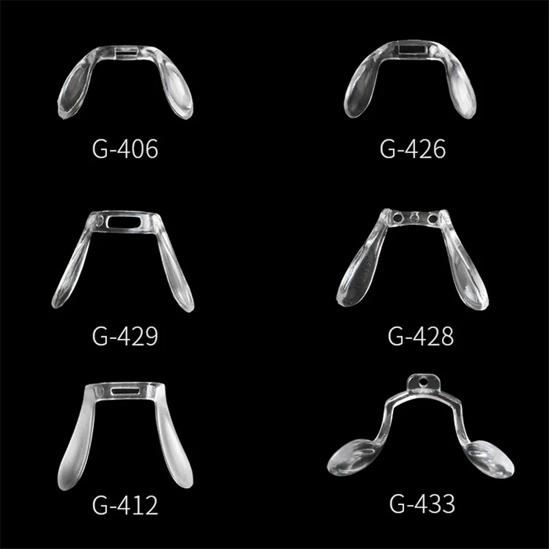 5 pçs/set U Em Forma de Almofadas Nariz Óculos de Silicone Anti Deslizamento Único Furo Snap-in One-Piece Pad Nariz Óculos Acessórios