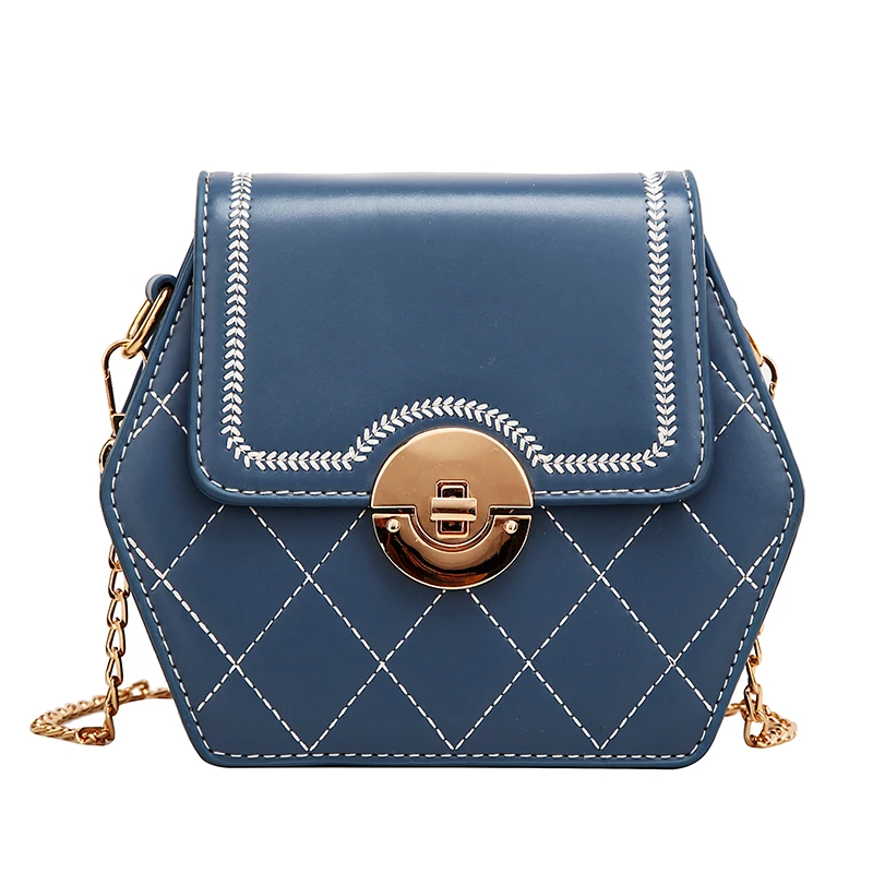 

Hexagon Shape PU Leather Women Bags Fashion Embroidery Small Crossbody Bags for Women Luxury Handbags Designer Shoulder Bags