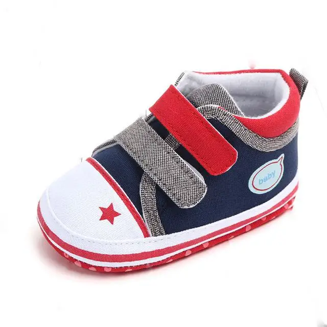 Hoge Kwaliteit/парусиновые детские ботинки Meisjes Lente Herfst Klassieke с принтом для малышей Met Ster Babyschoenen на шнуровке; Детская школьная обувь - Цвет: Dark Blue