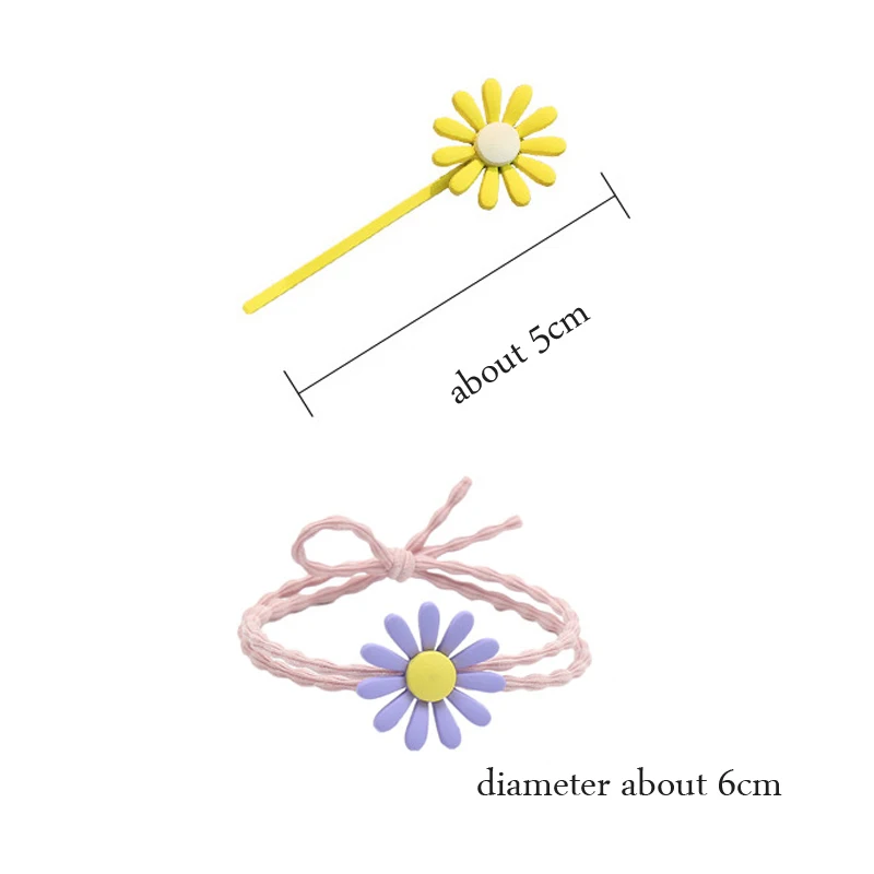 2 шт./компл. с цветочным принтом повязка на голову, Заколки для волос Головные уборы комплект Дейзи волос резинка заколки для девочек Для женщин аксессуары для волос