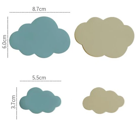 4 шт./партия вешалка для пальто, настенная вешалка для одежды, крючки, полимерная одежда, крючок, скандинавские настенные крючки для спальни, украшение дома - Цвет: Cloud