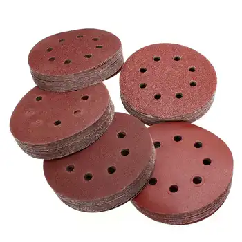 

10pcs 125mm Round Sandpaper Eight Hole Disk Sand Sheets Grit Hook and Loop Sanding Disc Polish