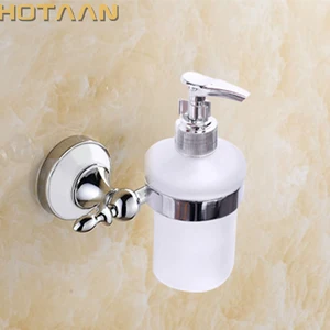soap dispenser Роскошный держатель для полотенец, настенный набор аксессуаров для ванной комнаты, керамический набор из нержавеющей стали для ванной, хромированный держатель для туалетной щетки - Цвет: soap dispenser