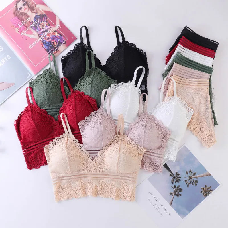 

New Women Lingerie Set Lace Babydoll Bra and Panty 2 Piece Outfits Women Push Up Embroidery Bras Set Sexy Bralette Underwear