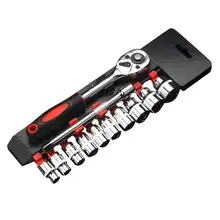 

60% Dropshipping!!12Pcs/Set 1/4 Inch Socket Wrench Set Automotive Connecting Rod Combination Tool
