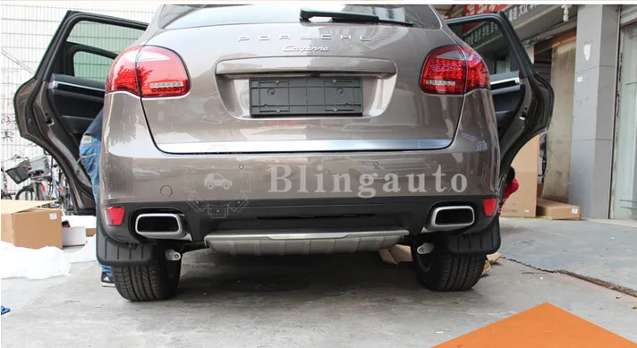 Противоскользящая пластина подходит для P orsche Cayenne 2011- защитная пластина из нержавеющей стали Передняя и задняя 2 шт. Защитная панель бампер