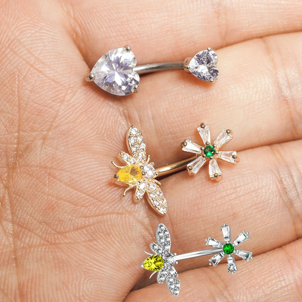 Animal Series Snake Navel Belly Piercing Ombligo 14G Surgical Steel Butterfly Lizard CZ Belly Button Rings Lady Body Piercings piercing jewelry,body piercing jewelry,body jewelry,ear piercing jewelry,body piercing earrings,belly button piercings,belly button earrings