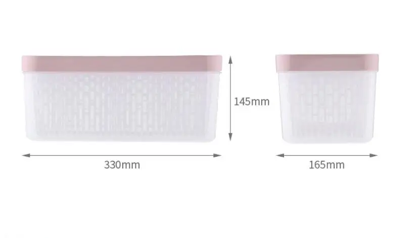 rectangle Пластиковый для хранения еды коробка с Drainer корзина холодильник сохранение герметичный контейнер для морозильной камеры органайзер для хранения на кухне - Цвет: rectangle
