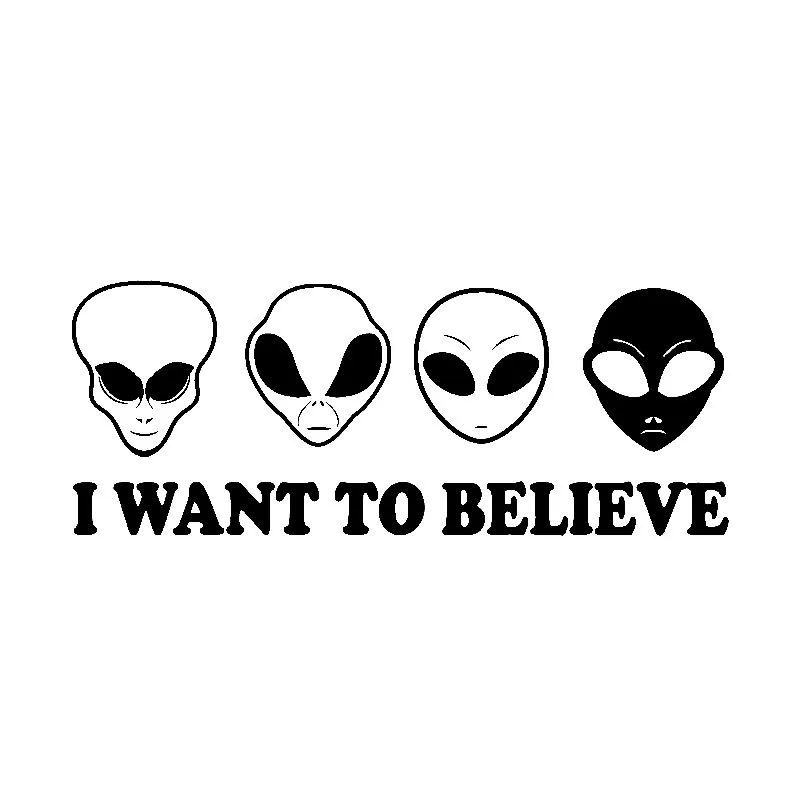 Я хочу верить что Alien Family Высококачественные наклейки для украшения автомобиля