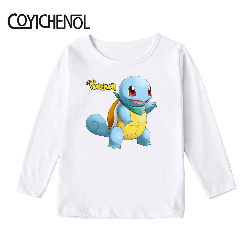Детская футболка с покемонами; Picachu; детская футболка; коллекция года; сезон лето; От 2 до 12 лет Детская футболка с длинными рукавами и рисунком; топы с рисунками