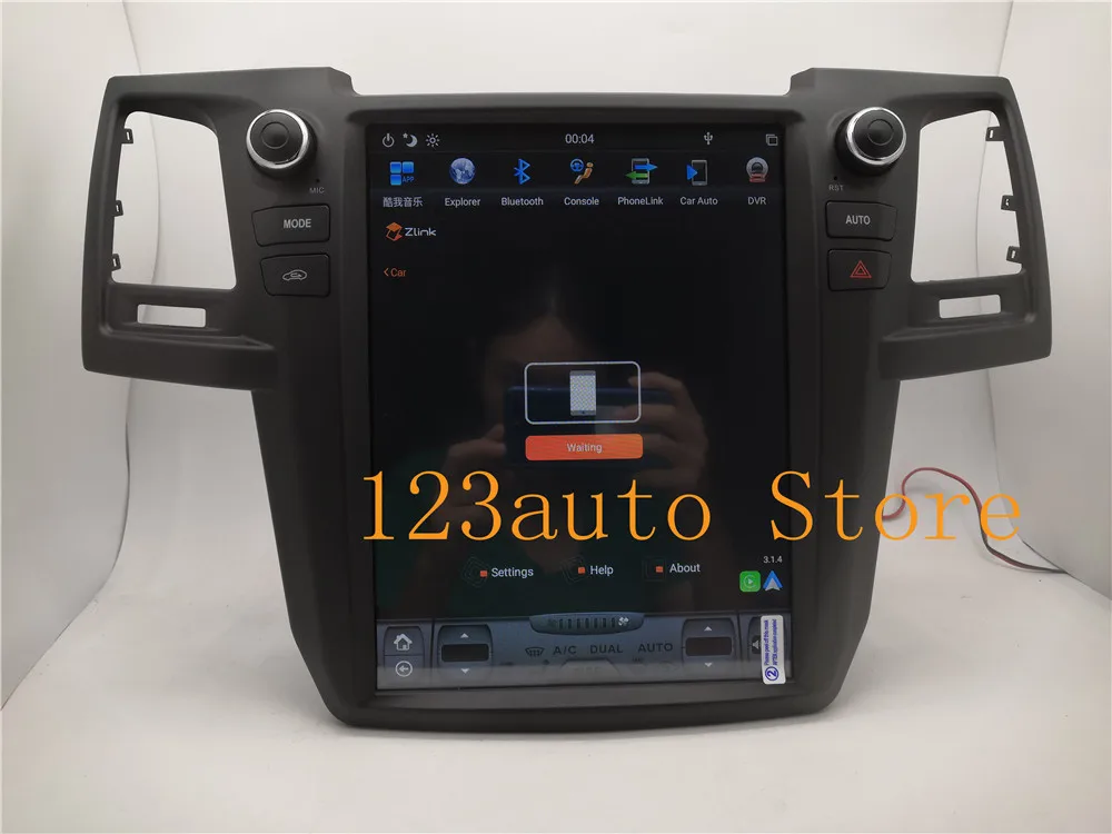 12,1 дюймов вертикальный Tesla стиль Android 8,1 автомобильный DVD gps плеер навигация gps радио PX6 HDMI для Toyota Fortuner 2007
