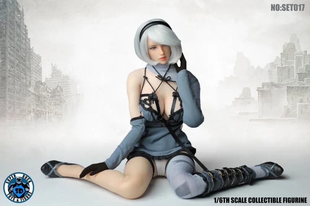 Super Duck 1/6 NieR:Automata 2B Clothes Suit Set SET017 with Phicen Figure IN Stock | Игрушки и хобби