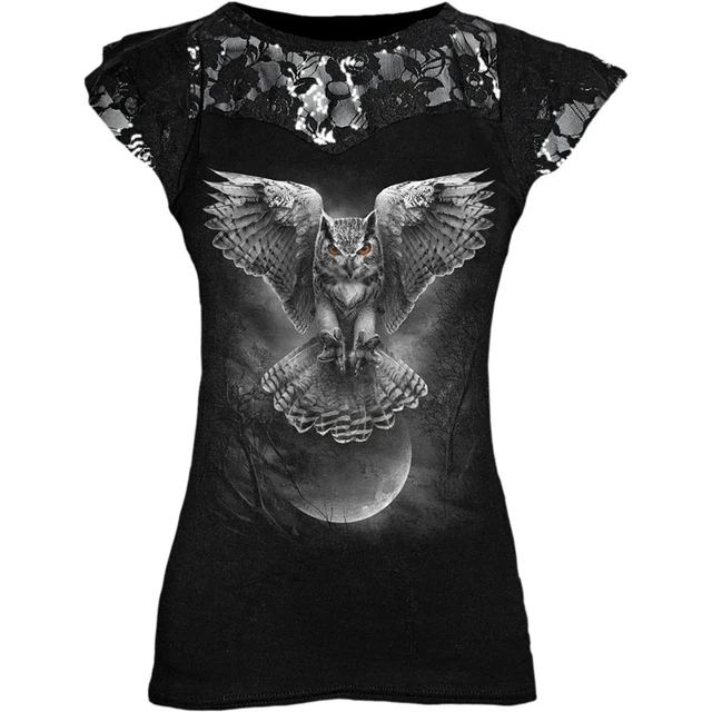 Gothic Punk Plus Size Black Graphic Lace Rose T shirts Women Y2K Clothes Grunge Short Sleeve