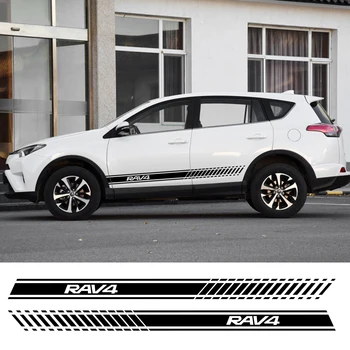 

2Pcs Car Side Stripes Stickers For Toyota RAV4 Auto Vinyl Film Decals DIY Styling Decoration Automobile Car Tuning Accessories