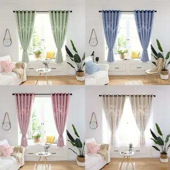 

Musical Note Patterns High Shading Double Layers Hollowing Curtains for Living Room,
