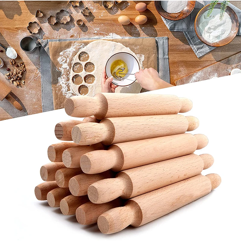 1 pçs mini rolo 20cm longo pinos de rolamento de madeira para assar fondant bolo decoração rolos rolo de massa acessórios da cozinha