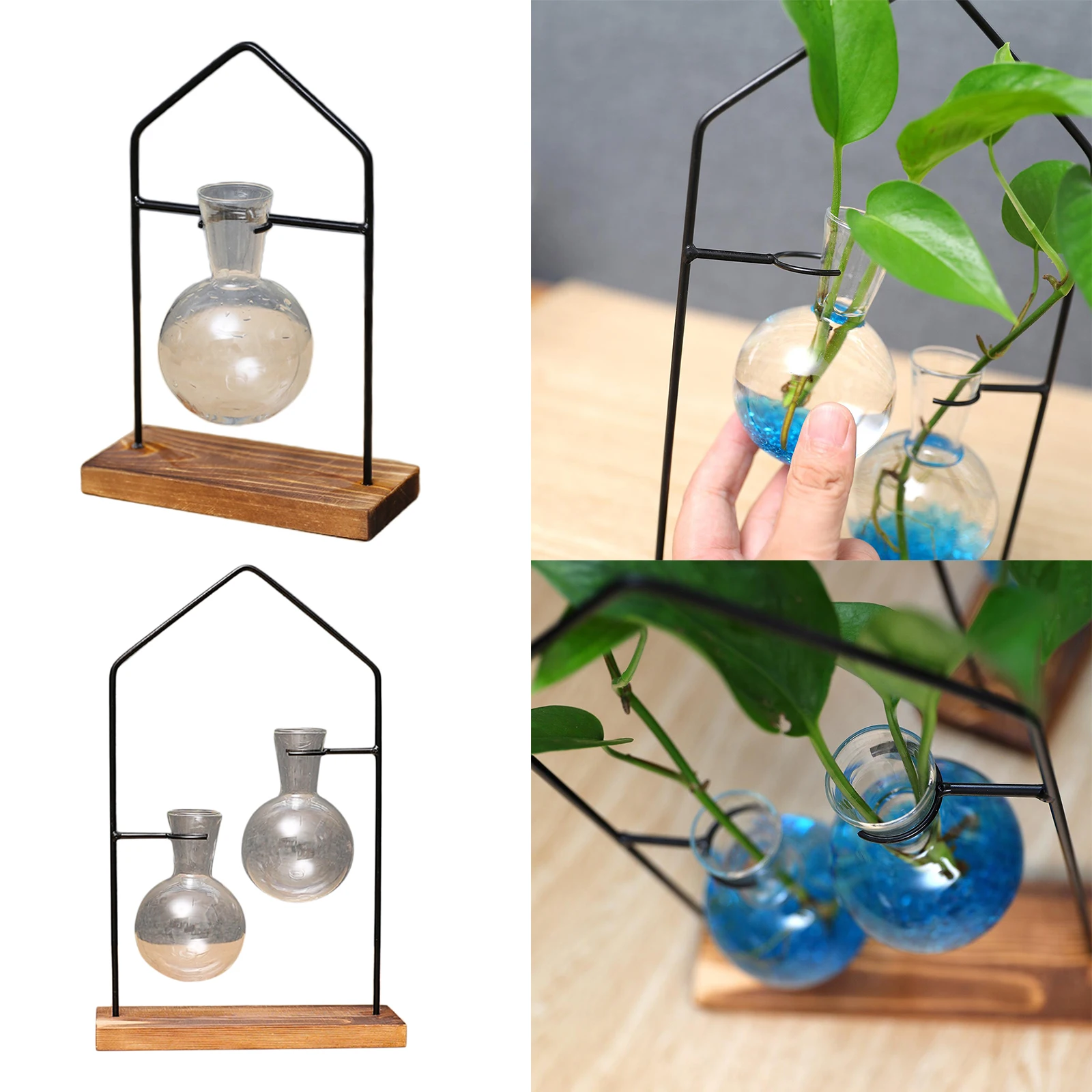 Clear Glass Vase Terrarium Hydroponic Flower Vase Container Flower Planter Pot for Water Planting Propagation