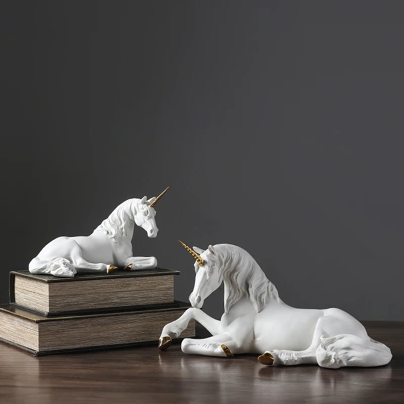Дизайнерские рабочие украшения в виде единорога европейская гостиная Офисная