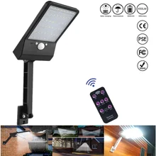 Солнечный свет 48 Светодиодный 800LM пульт дистанционного управления поворотный кронштейн Солнечная настенная лампа PIR датчик движения Ip65 водонепроницаемый открытый светодиодный прожектор