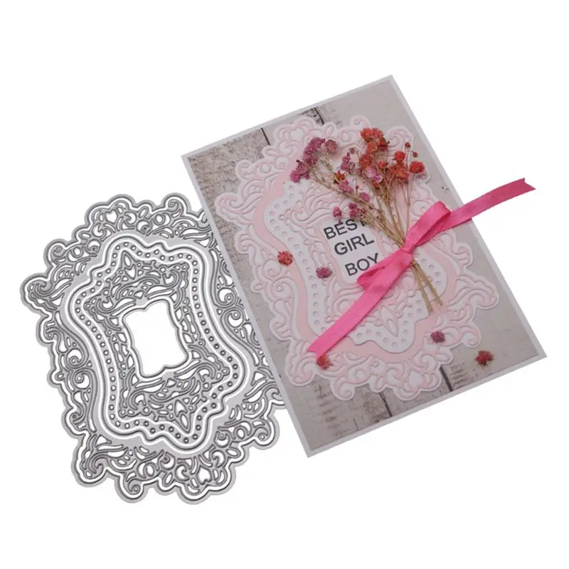  Hollow Invitation Lace Metal Cutting Dies Stencil DIY Scrapbooking Album Stamp Paper Card Embossing - 4000116707954