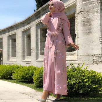 Floral Abaya Kimono Cardigan Hijab Muslim Dress Abayas Turkish Islamic Clothing For Women Caftan Dubai Kaftan Oman Djelaba Femme