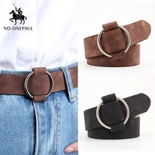NO. ONEPAUL подлинное качество Дамская мода последний без игл металлический ремень с круглой пряжкой джинсы дикий роскошный бренд дамские Милые ремни